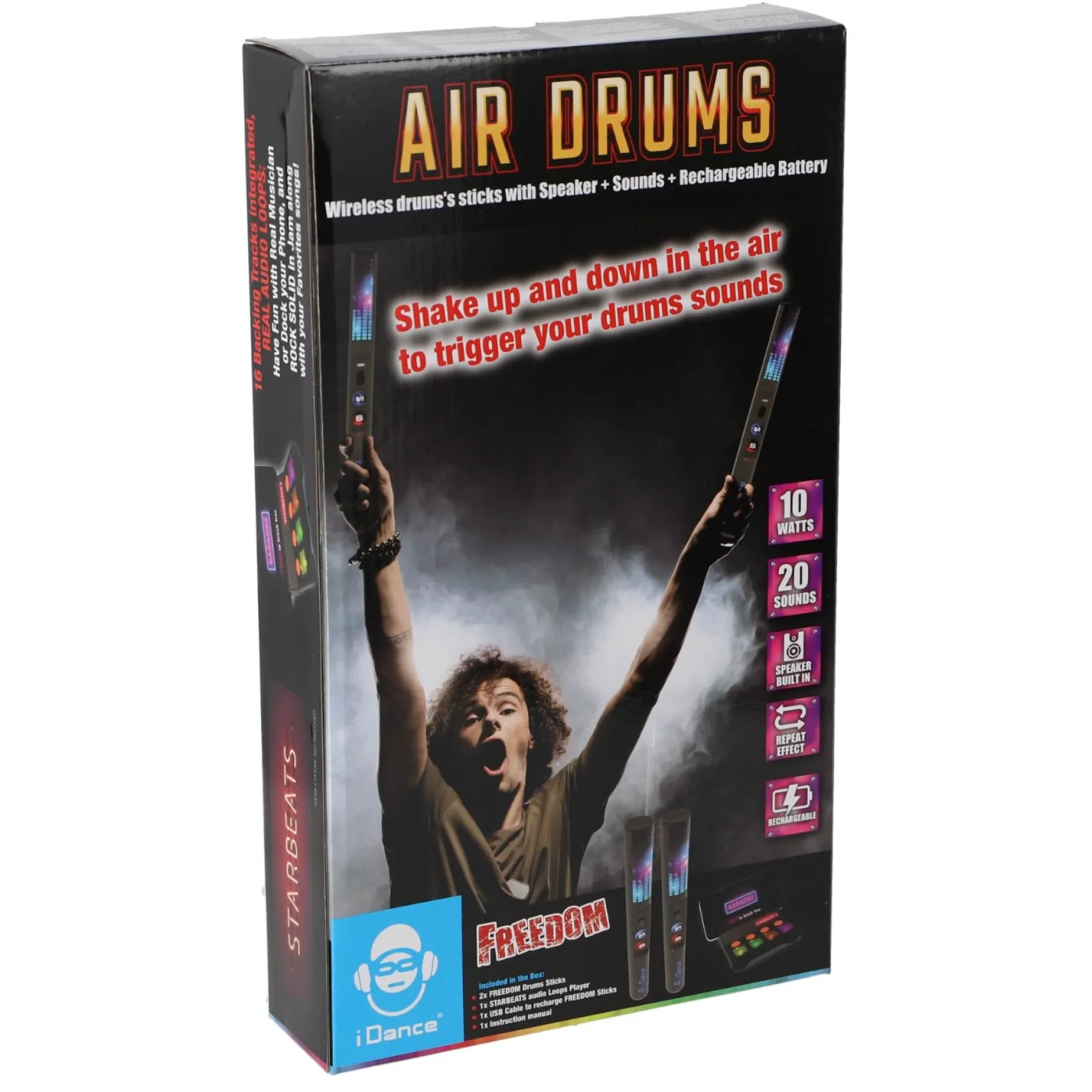 Idance drums freedom electrisch zwart inclusief licht en mengpaneel