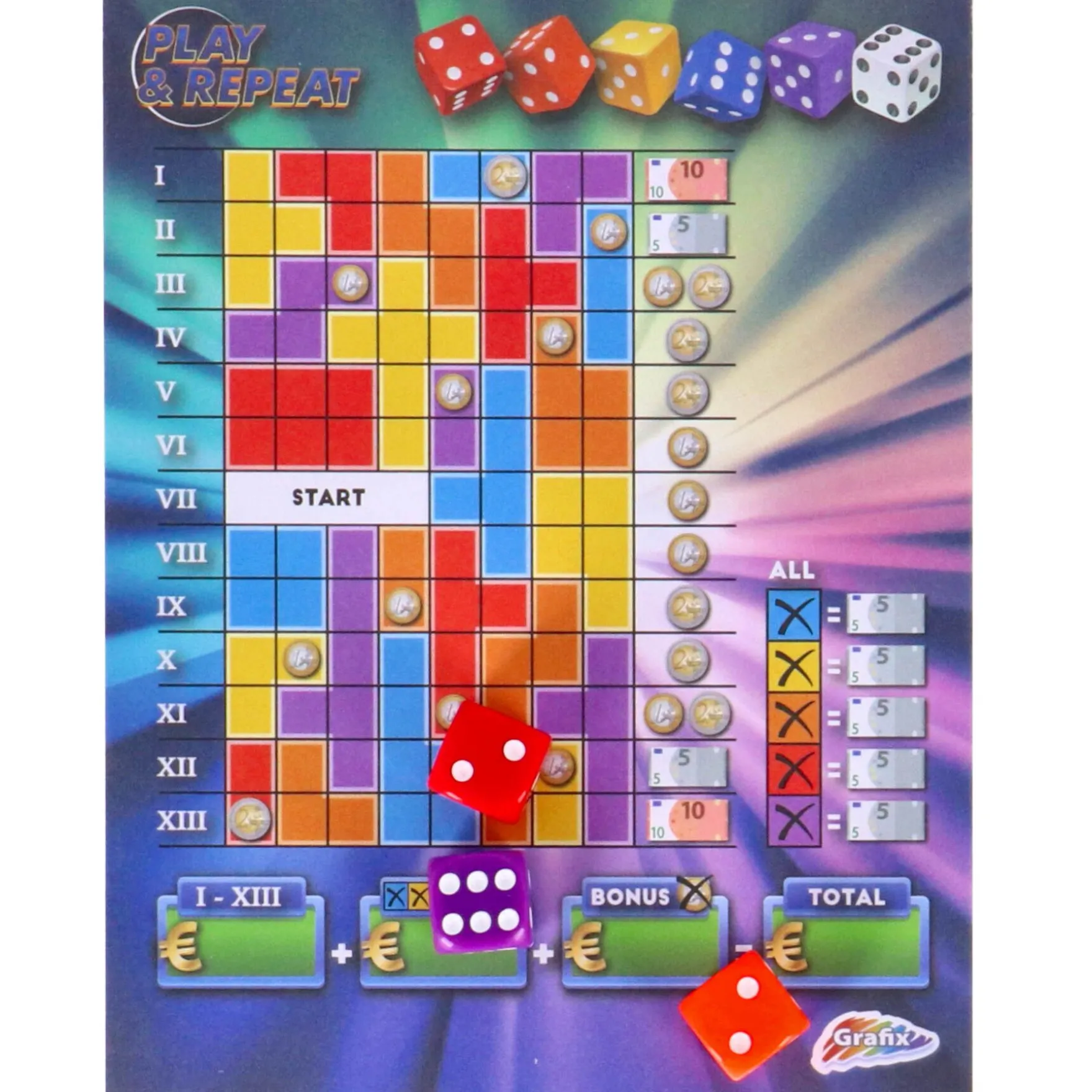 2-in-1: Regenboog & Speel & Herhaal - Dobbelspel