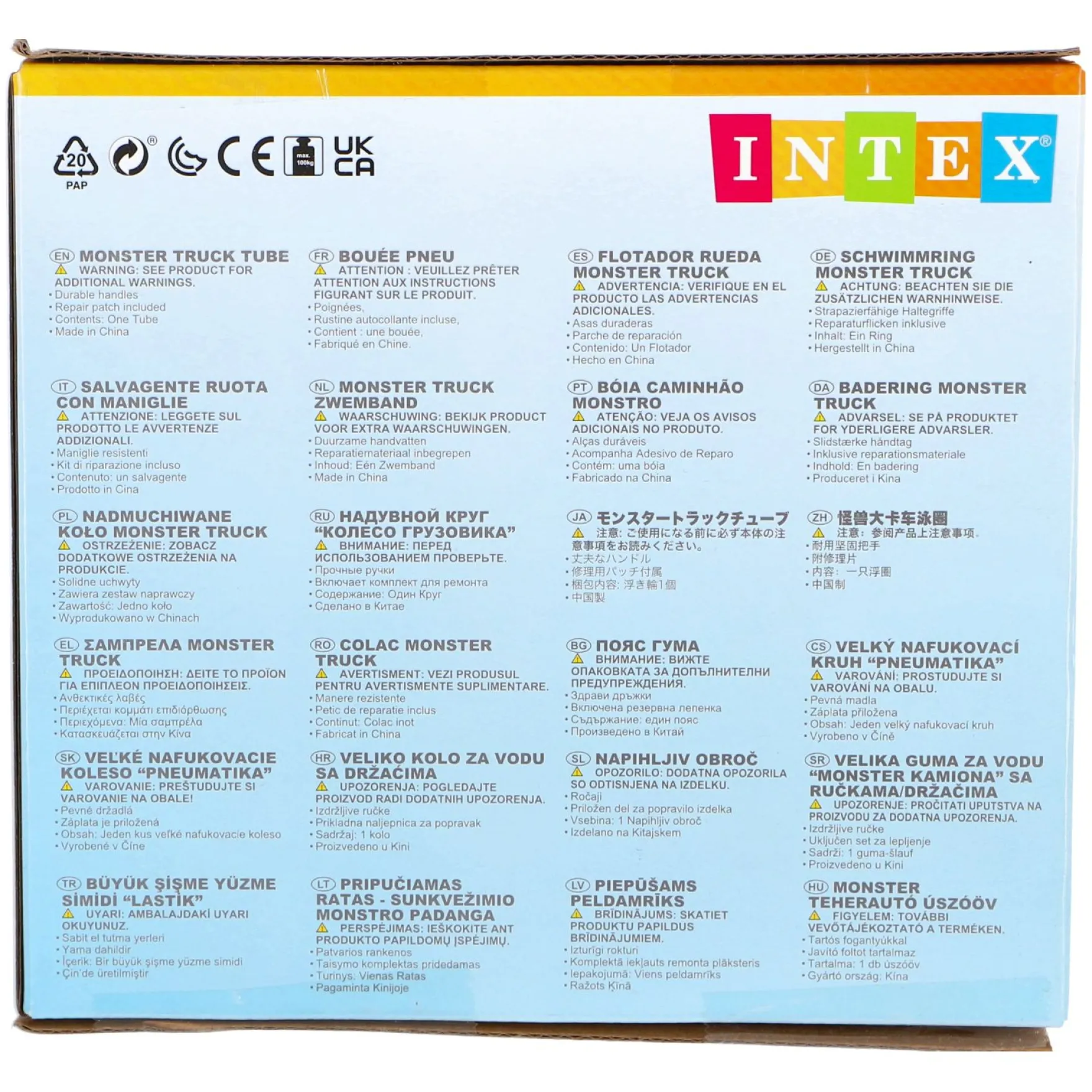 Intex Zwemring Monstertruck + Handvat 114 CM