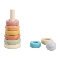 Jipy bioplastic Deluxe Giftset stapeltoren bad  stapelbekertjes en speel ratelbal 3 delig