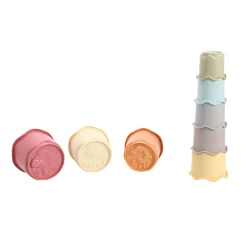 Jipy bioplastic Deluxe Giftset stapeltoren bad  stapelbekertjes en speel ratelbal 3 delig