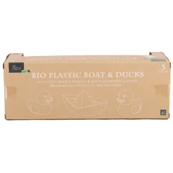 Jipy Bioplastic set 2 badeendjes en 1 bootje assorti