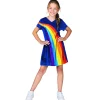 K3 Verkleedkleding Jurk Regenboog Blauw 3-5 Jaar