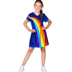 K3 Verkleedkleding Jurk Regenboog Blauw 3-5 Jaar