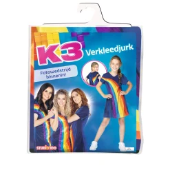 K3 Verkleedkleding Jurk Regenboog Blauw 3-5 Jaar