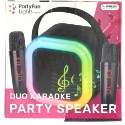 Karaoke duo set 2 micro's + speaker 13x8x14 cm