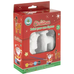 Kerst gipsset 2 figuren 7 cm 2 assorti
