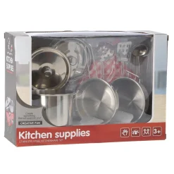 Keukenspeelset roestvrij staal 9 delig