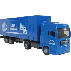 Kids Globe Man vrachtwagen met oplegger 30cm