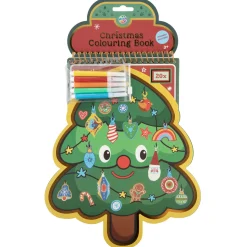 Kleurboek kerstboom 20 pagina's 30 cm met stickers