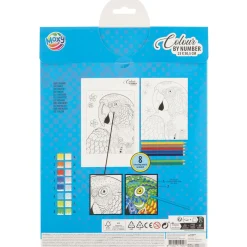 Kleuren op nummer 23x30,5cm 8 potloden 3 assorti