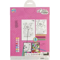 Kleuren op nummer 23x30,5cm 8 potloden 3 assorti