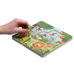 Labyrinth spel hout dieren 22 x 22 cm