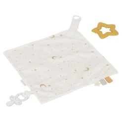 LD knuffeldoekje met bijtring newborn naturals