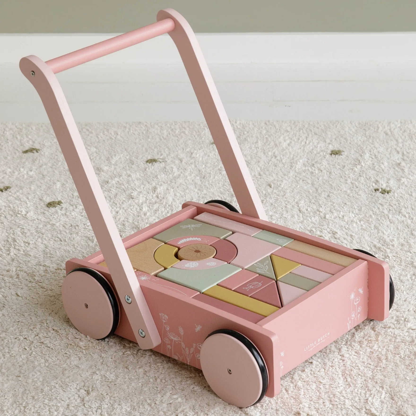 Little Dutch Blokkenkar Roze