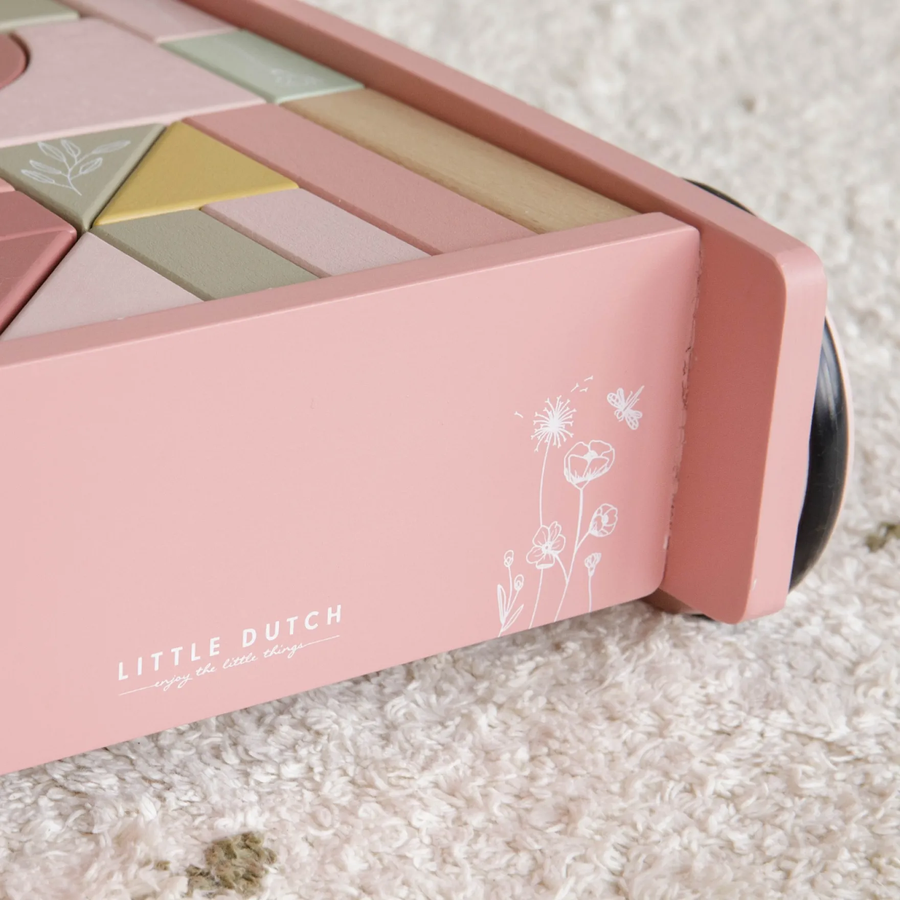 Little Dutch Blokkenkar Roze