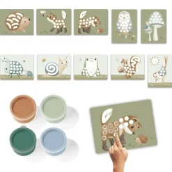 Little Dutch vingerverf set Forest Friends groen 14 delig