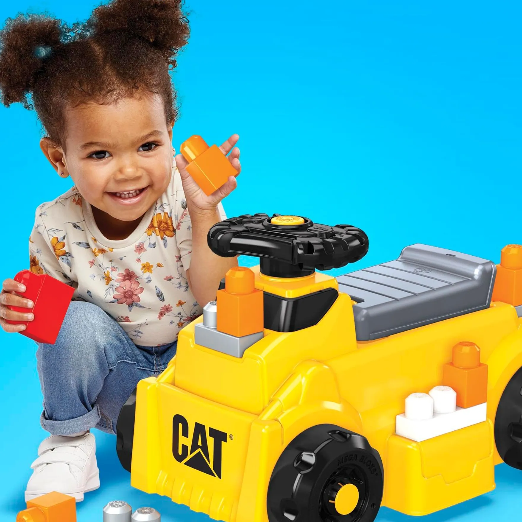 Mega Bloks Loopfiguur CAT Build 'n Plow