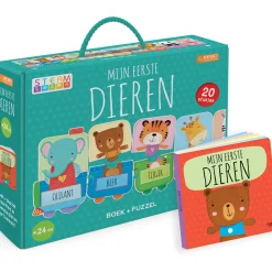 Mijn Eerste Dieren Puzzeltrein + Boek
