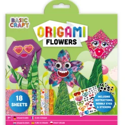 Origami set bloemen/dieren 18st+stickers