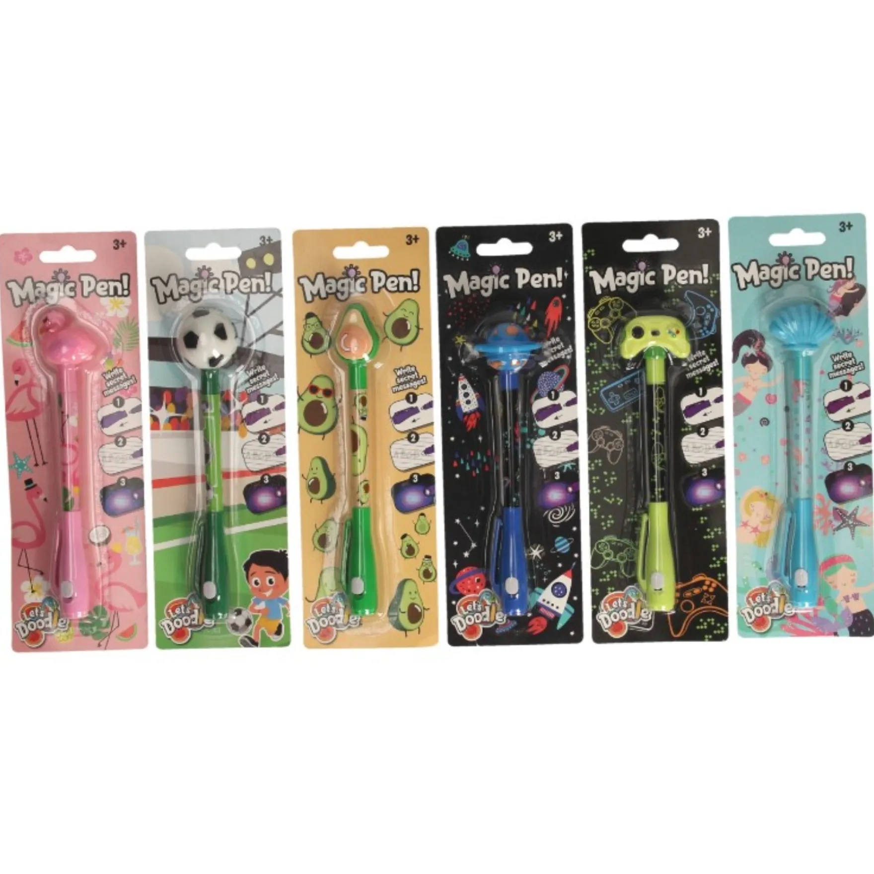 Pen onzichtbare inkt 6 asst.