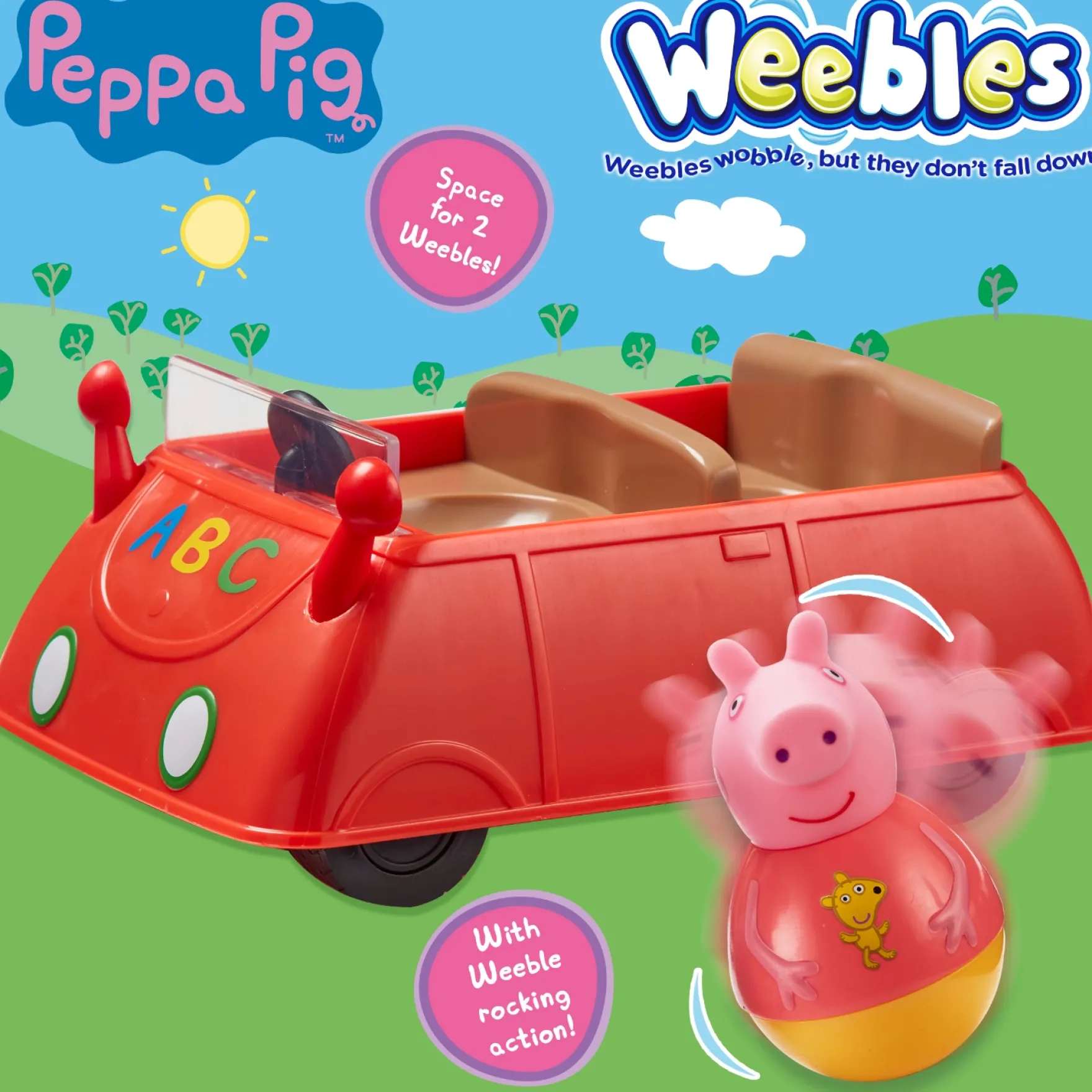Peppa Weebles Push Along Wobbily Car