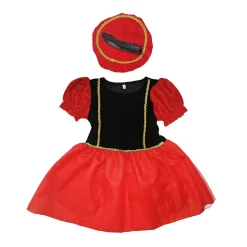 Pietenjurk Zwart/Rood 110-116 Cm