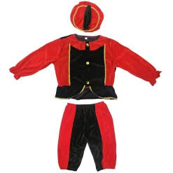 Pietenpak Zwart/Rood 98-104 Cm