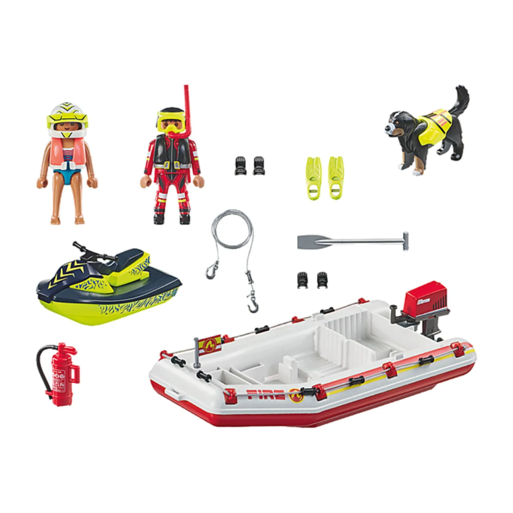 Playmobil 71464 Action Heroes Brandweerboot Met Waterscooter