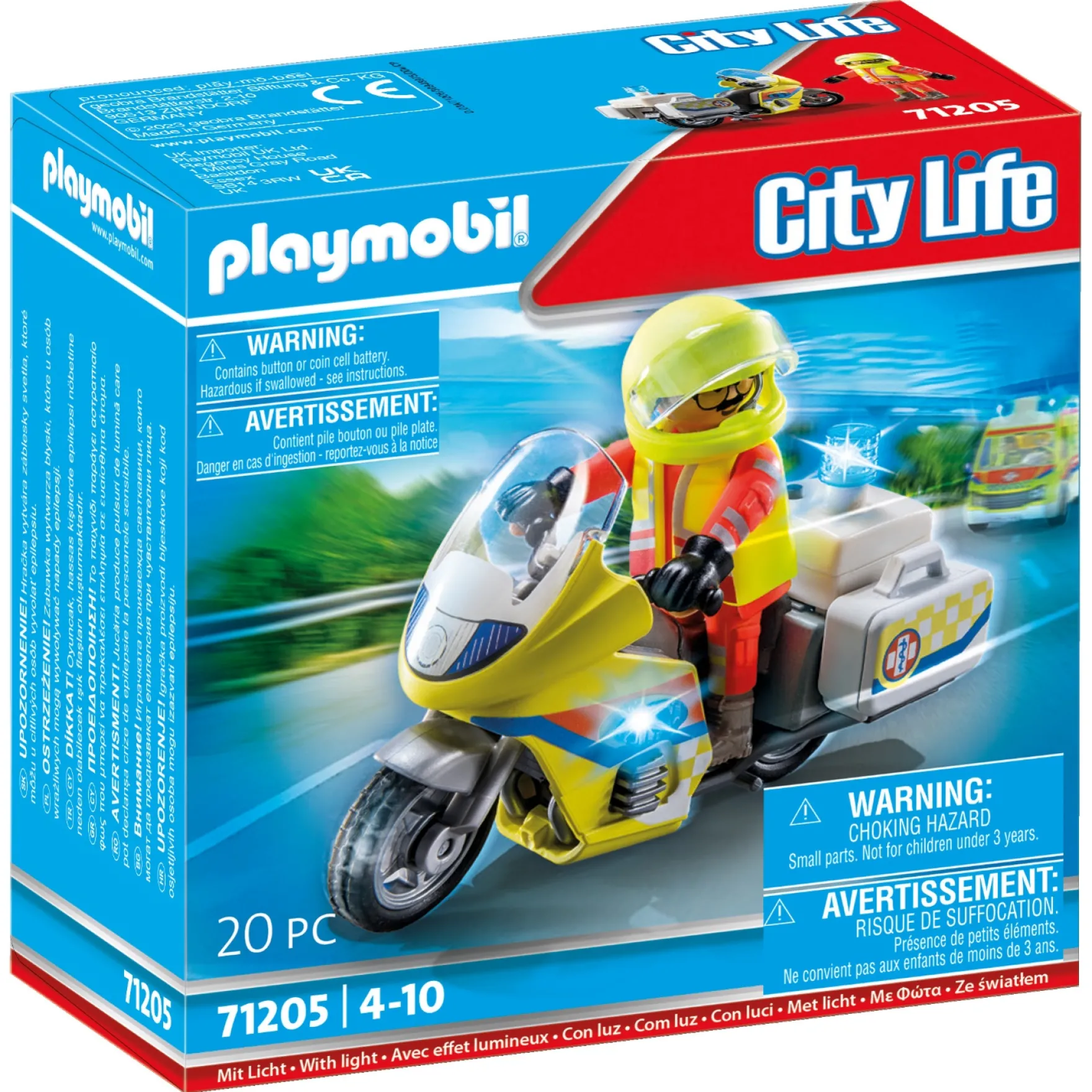 Playmobil 71205 Noodmotorfiets met Zwaailicht