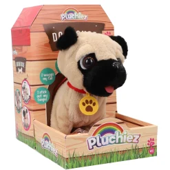 Pluchiez blaffende franse bulldog frankie met  uitlaten