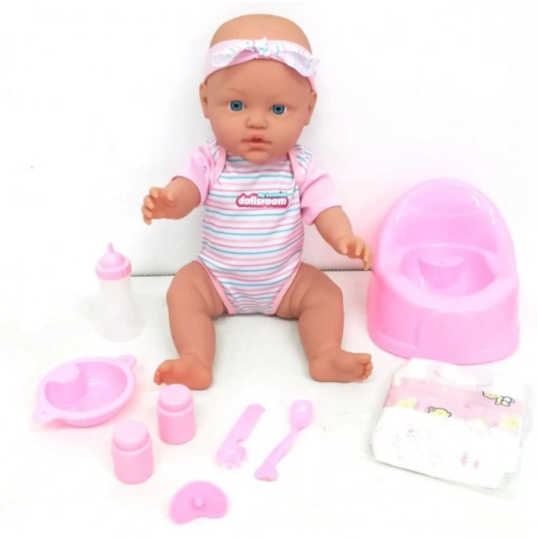 Pop 43 Cm Drink & Plas Met 9 Accessoires Dolls Room
