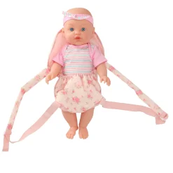 Poppendraagzak roze bloem