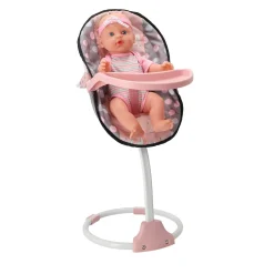 Poppenstoel 3 in 1 grijs/roze 42x40x40 cm