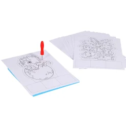 Prikblok met prikpen en 12 sjablonen assorti