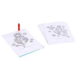 Prikblok met prikpen en 12 sjablonen assorti