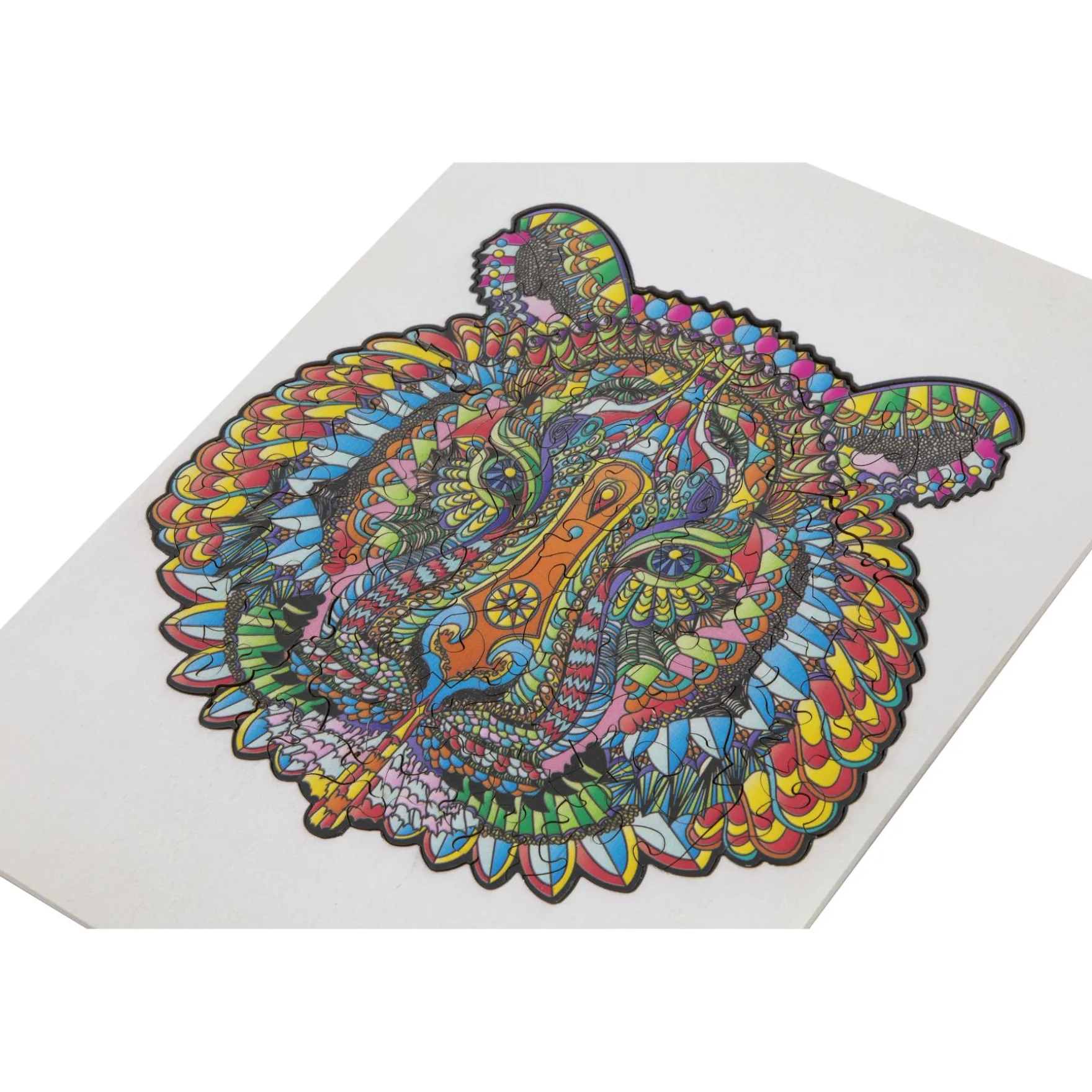 Puzzel hout figuur tijger 130 stukjes