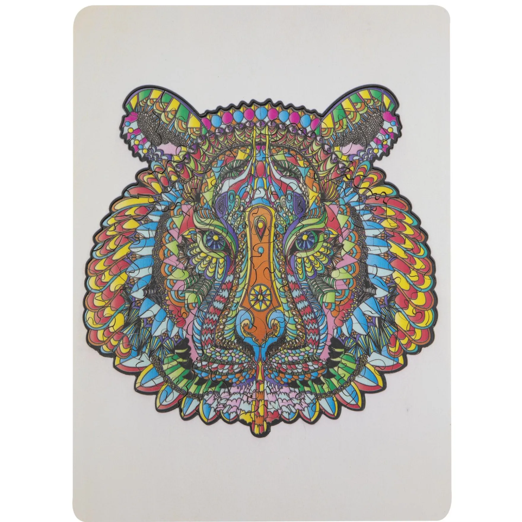 Puzzel hout figuur tijger 130 stukjes