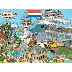 Puzzel Jan Van Haasteren Verkeerschaos En Ter Land Ter Zee En In De Lucht 2x 1000 Stukjes