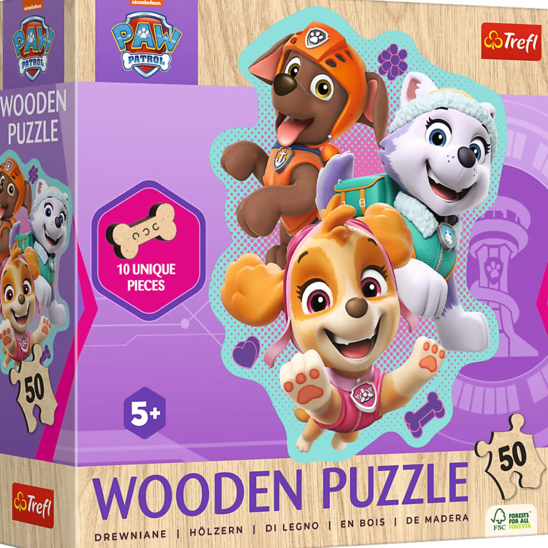Puzzel Paw Patrol hout figuur 50 stukjes luxe