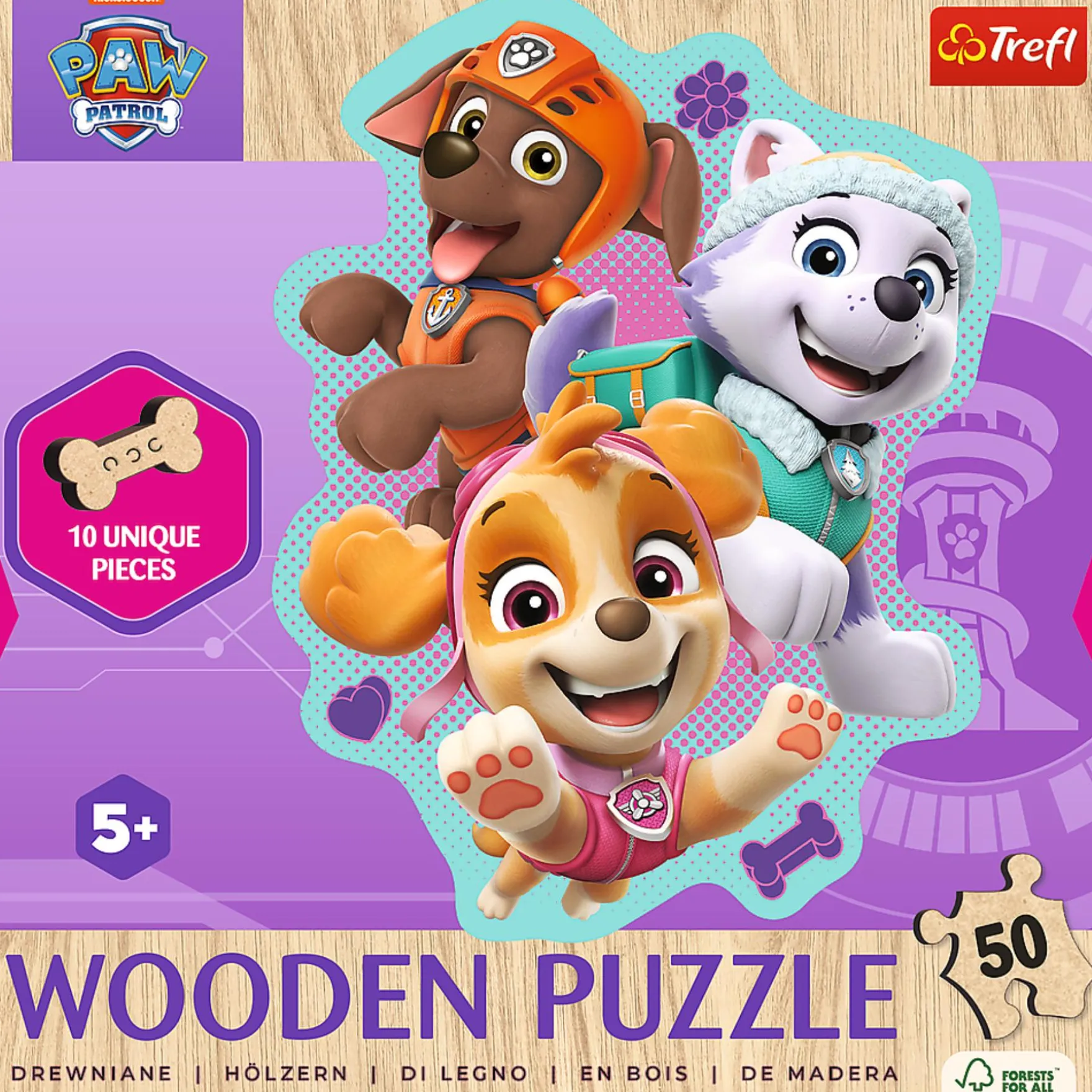 Puzzel Paw Patrol hout figuur 50 stukjes luxe