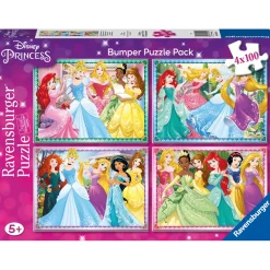 Puzzel Ravensburger Disney Princess 4 in1 Â 100 stukjes