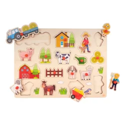 Puzzelplank groot boerderij 40 x 30 cm