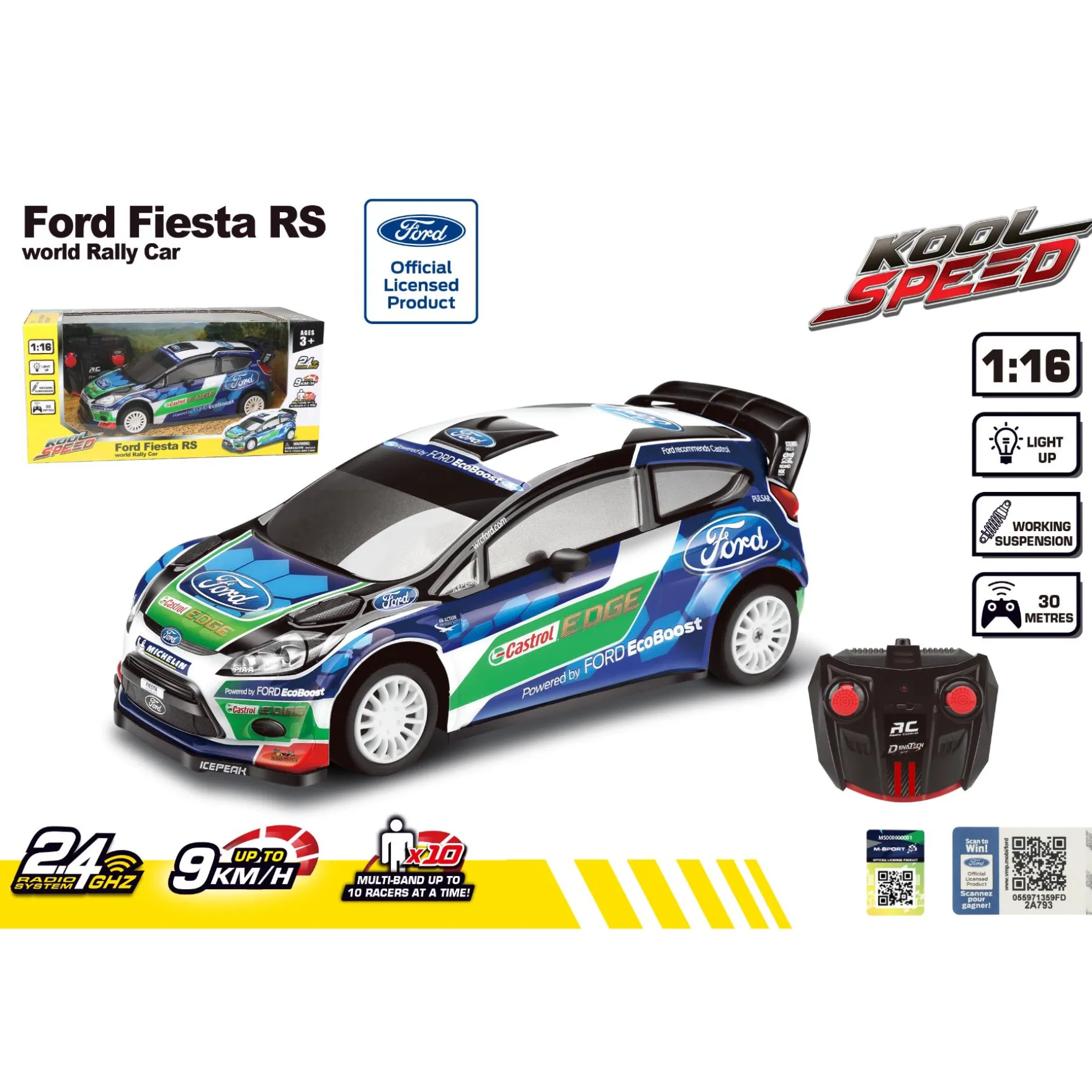 Radiografisch bestuurbare auto ford 1:16 2.4g fiesta RS WRC