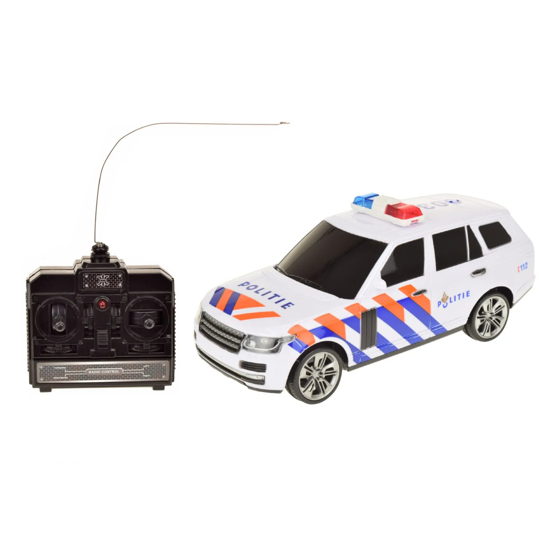 Radiografisch bestuurbare politieauto met licht en geluid (NL)