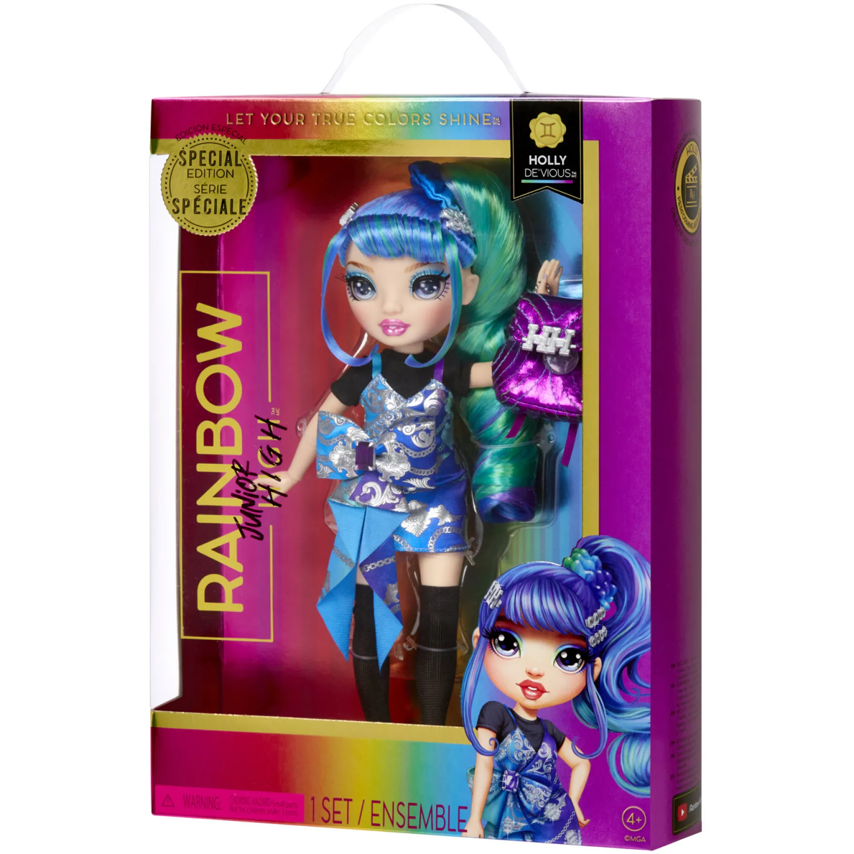 Rainbow High Junior High Special Edition Modepop Holly De'Vious - Blauw