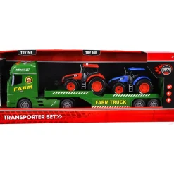 Rapid Wheels Autotransporter met 2 tractoren met licht en geluid en frictie
