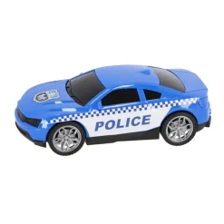 Rapid Wheels Autotransporter Politie met auto en Helicopter met licht en geluid en frictie