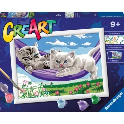 Ravensburger Creart schilderen op nummer kittens  in hangmat