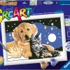 Ravensburger Creart Schilderen op nummer hond en  poes glitter